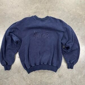 Harrods navy blue chunky crewneck sweatshirt